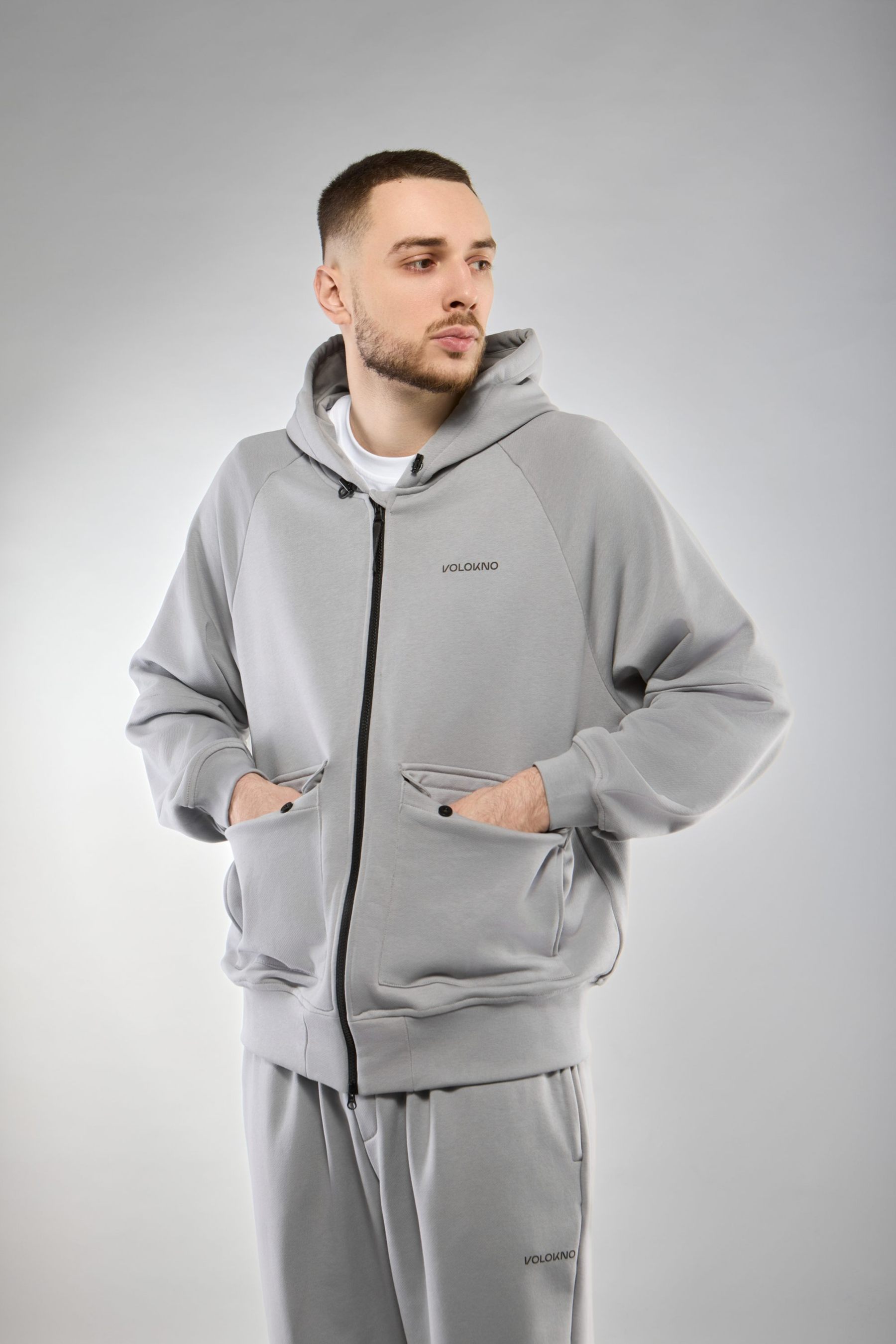 Зип Худи (ZIP HOODIE "DNA") Серый