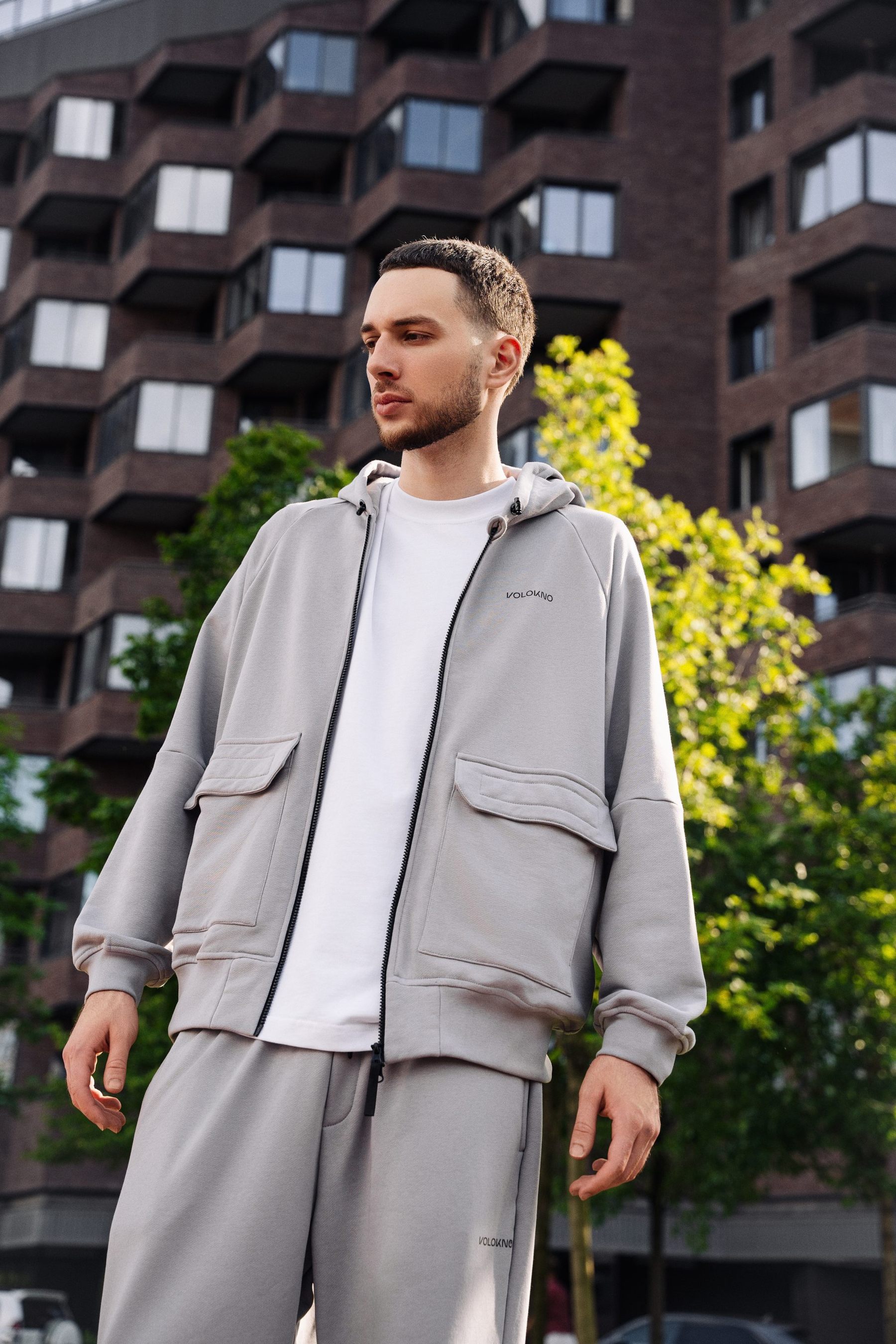 Зип Худи (ZIP HOODIE "DNA") Серый