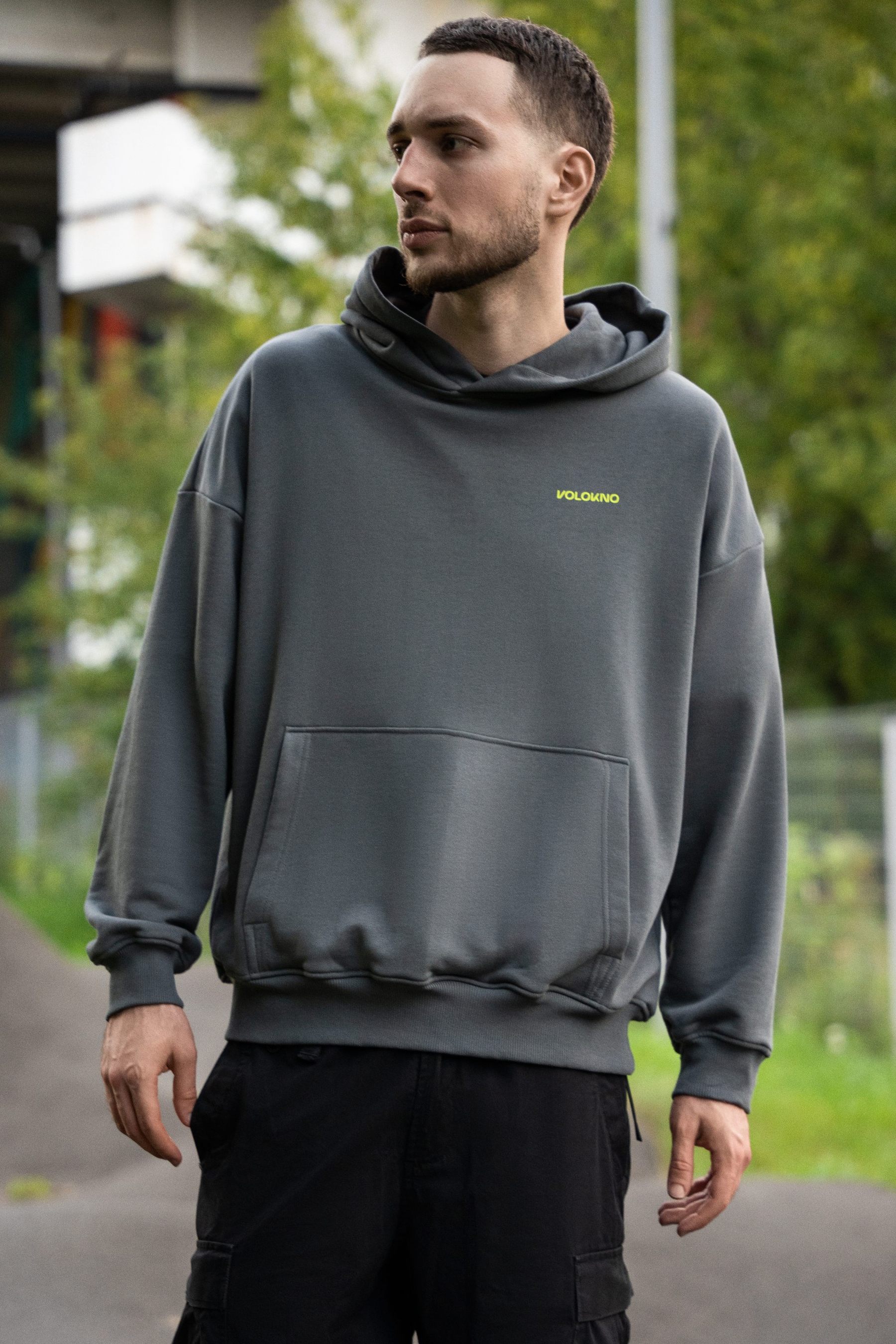 Худи Оверсайз  (HOODIE OVERSIZE "ROBOT") Темно-серый