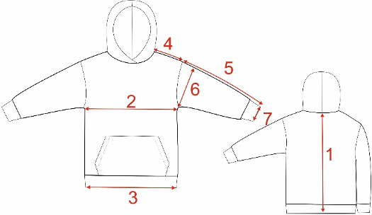 Таблица размеров Худи Оверсайз  (HOODIE OVERSIZE "ROBOT") Лайм
